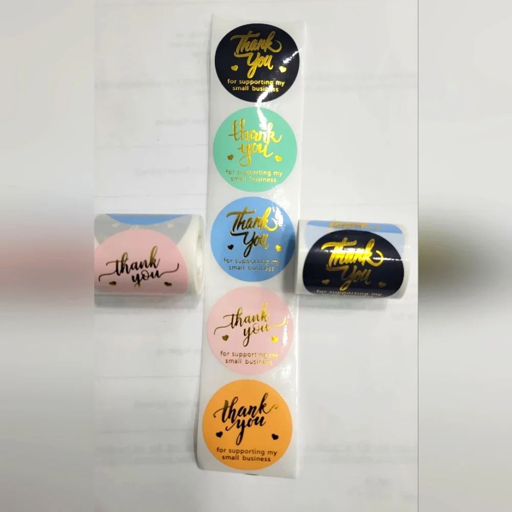 Thank you for supporting my small business multicolor stickers. (100 in roll).